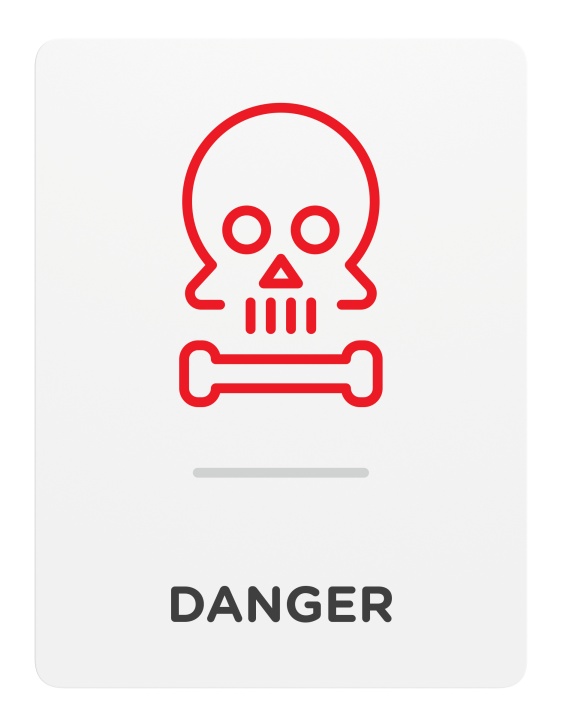 Danger_Sign_Door-Wall Mount_8x 6_6mm Thick Solid Surface Sign with Inlay Resins_Self AdhesiveWarning Sign